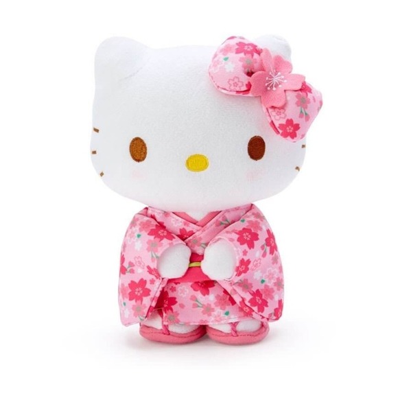 Sanrio Accessories - Hello Kitty Plush Cherry Blossom Kimono Japan Sanrio Doll Bag Charm NWT